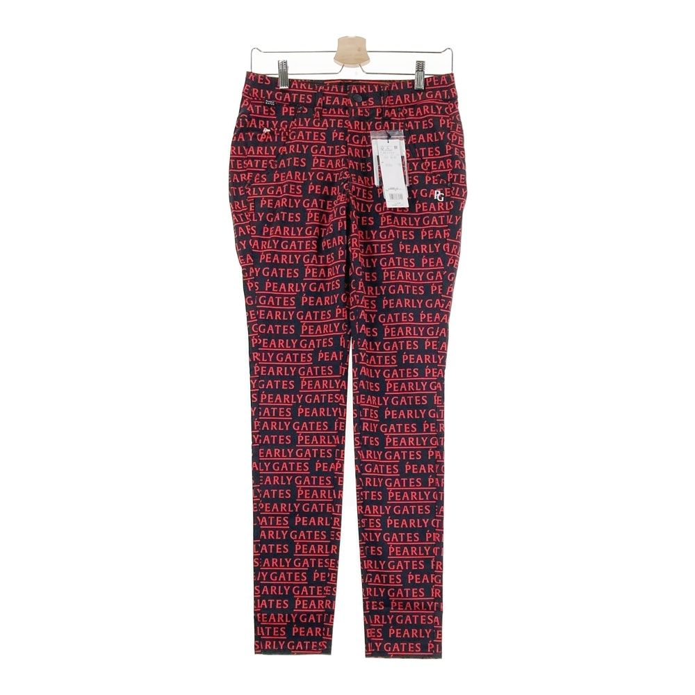 サイズ 1 PEARLY GATES パーリーゲイツ 055-2131314 ストレッチパンツ ロゴ柄 ブラック系 240101543679 ゴルフウェア レディース ストスト