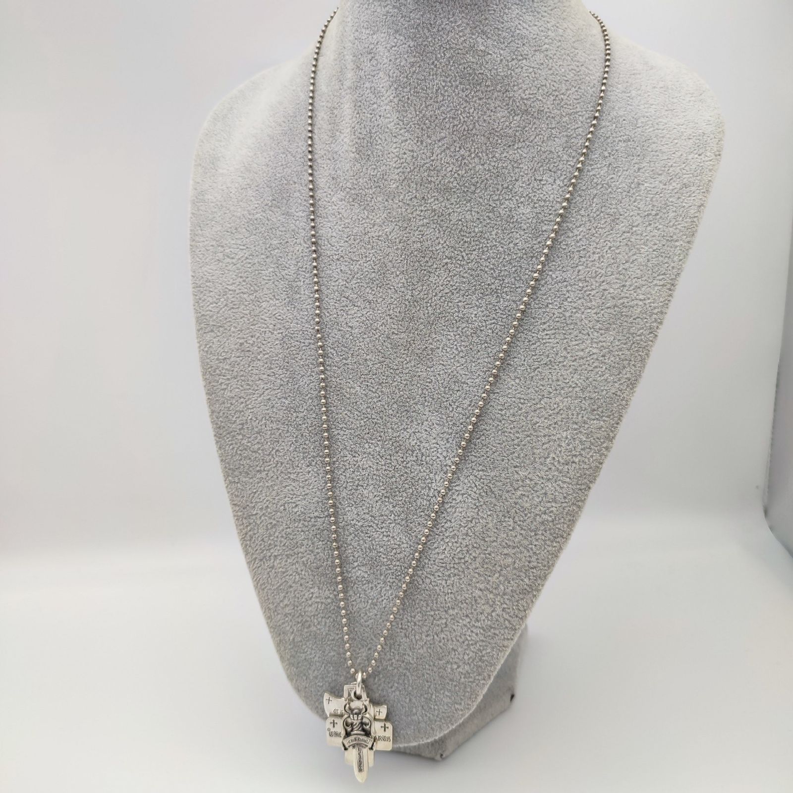 クロムハーツ スリートリンケッツペンダント ボールチェーン シルバー