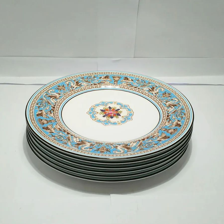 ウェッジウッド】フロレンティーン ターコイズプレート 20cm 6枚セット