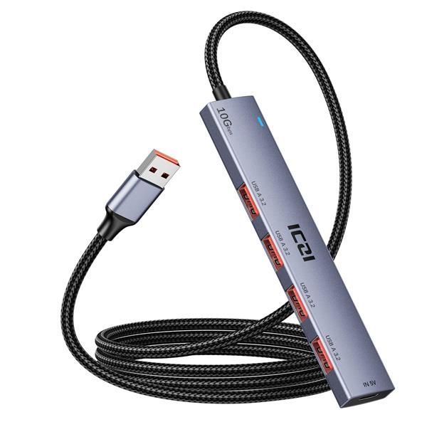 4 USB-A (120cm) ICZI USB ハブ USB-A 3.2 4ポート、USB 3.2 Gen 2 USBハブ(USB3.1 Gen  2) 10Gbps高速転送 120CM編組ケーブル アルミ製 給電ポート付き バスパワー/セルフパワー両用 軽量 - メルカリ