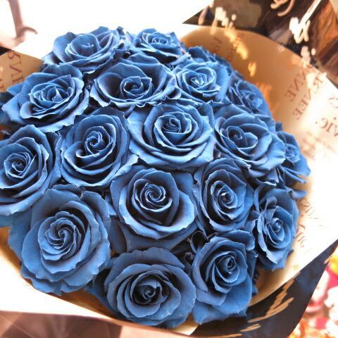 青バラ 20本使用