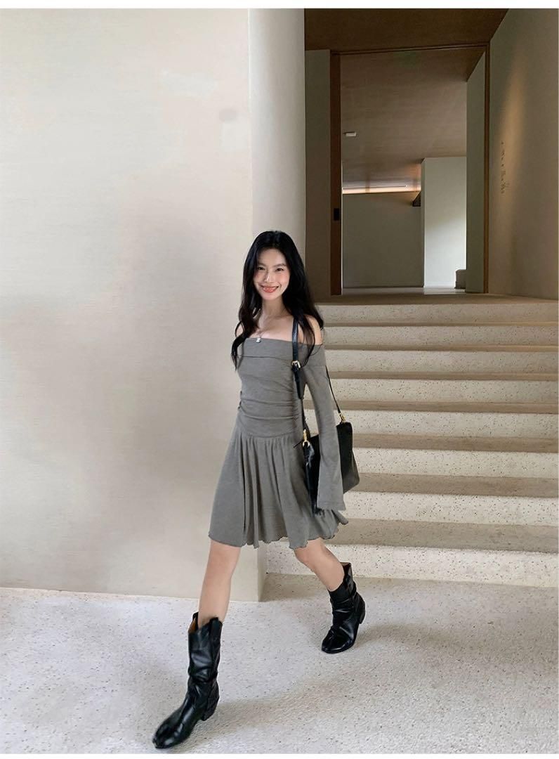 ワンショルダーミニドレス