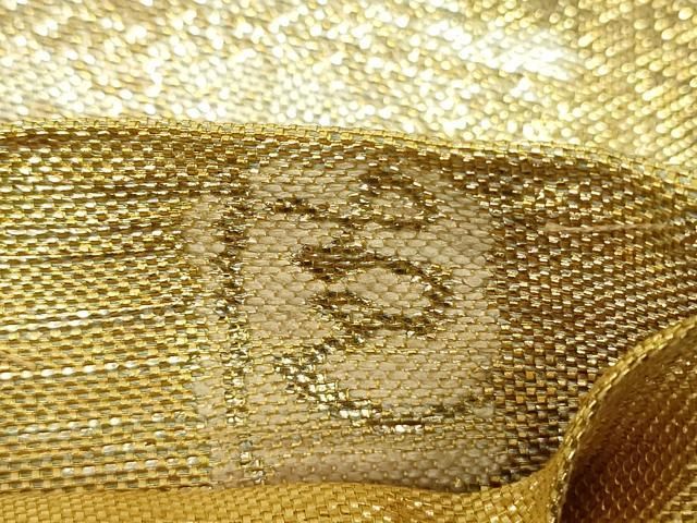 平和屋着物○西陣図案家 徳田義三 両面 太鼓柄袋帯 霞文 金銀糸