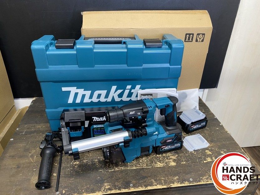 ● ♥品 makita マキタ HR010GRDXV 充電式ハンマドリル 20mm 集じんシステム付 DX16 バッテリ 40Vmax|2.5Ah ×2 充電器 ケース付