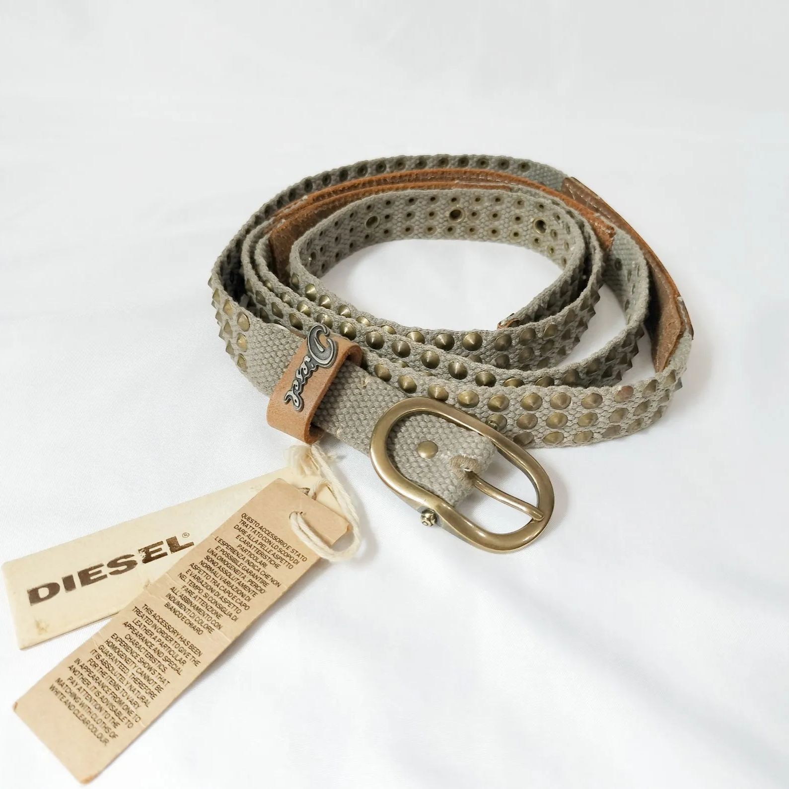 未使用品タグ付き】DIESEL スタッズベルト 二重巻きタイプ