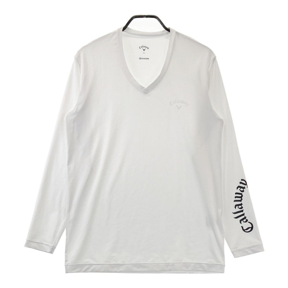 サイズ：LL CALLAWAY キャロウェイ 2024年モデル 長袖Tシャツ プリント  ブラック系 [240101453828] ゴルフウェア メンズ ストスト CALLAWAY キャロウェイ 2024年モデル 長袖Tシャツ プリント