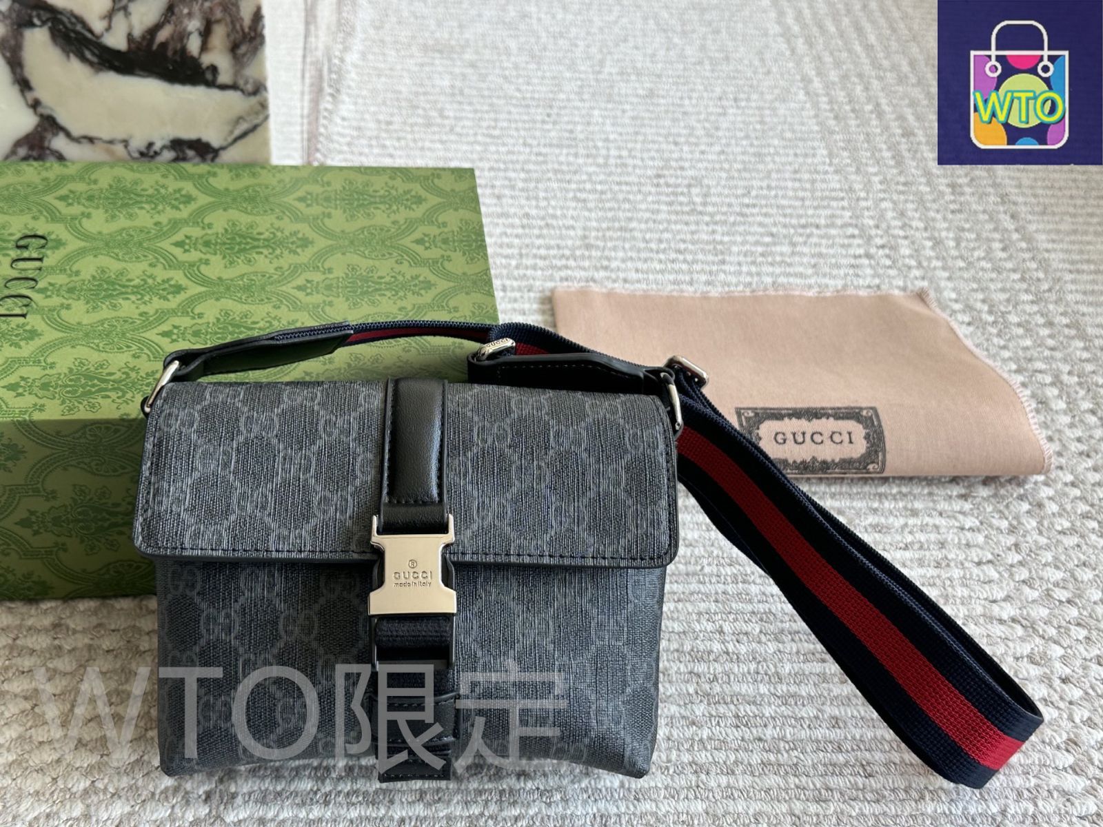 【PUCCI】レザー クロスボディバッグ ＊関税送料込み 今日特価】Gucci ダークレザー クロスボディバッグ-WTO輸入2