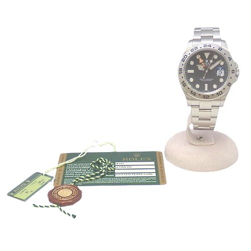 ロレックス エクスプローラーⅡ 自動巻き 腕時計 ステンレススチール SS ブラック ランダム番 2011年購入 216570 メンズ  40802063917【中古】【アラモード】