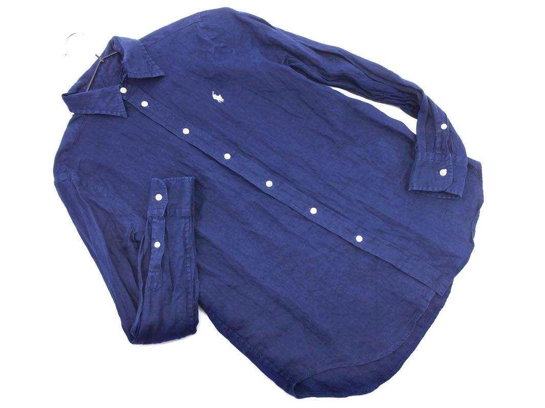 良品　ポロラルフローレン　近年　リネン100%　レギュラーシャツ　ブルー　S Polo Ralph Lauren/L/S Linen Shirt（ラルフローレン リネン