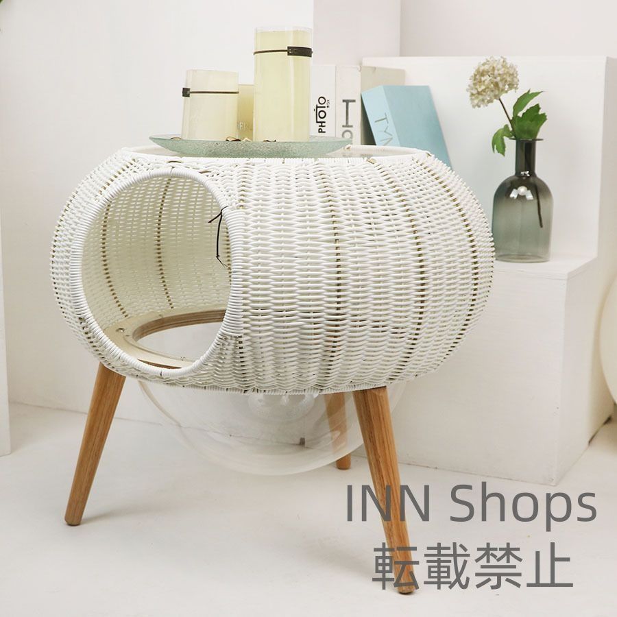 織りペットベッド アクリルバブルクリアキャットベッド