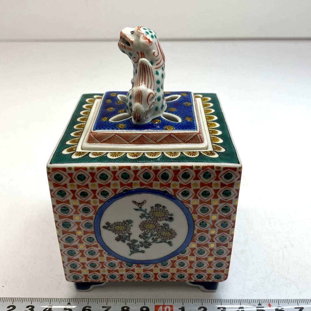 専用　九谷八十吉　獅子香炉　共箱　高さ14.5㎝　東Y7-1003②トヒチ 専用 九谷八十吉 獅子香炉 共箱 高さ14.5㎝ 東Y7-1003②