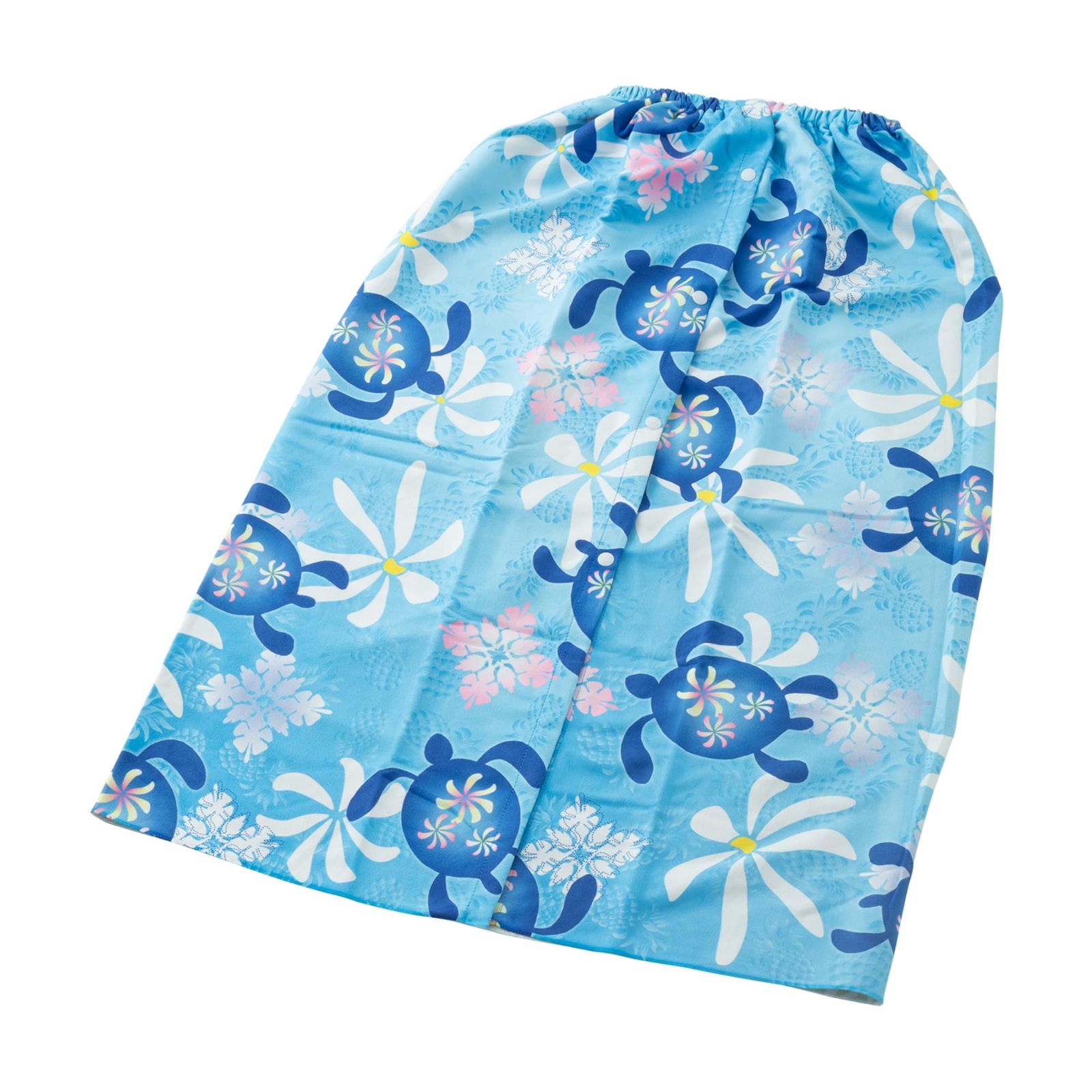HOP-BLU アスカタオル(Aska Towel) 光触媒マイクロファイバー サラッとドライ「 ハワイアンまきまきタオル ホヌパイン ブルー」 83×125 アスカタオル 抗菌・消臭タオル
