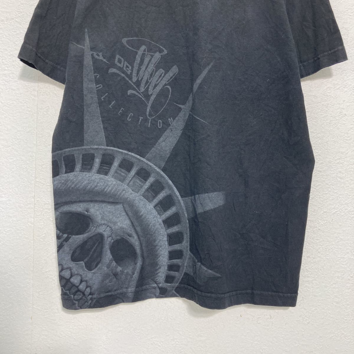 半袖 プリント Tシャツ L～ ブラック グレー スカル 自由の女神