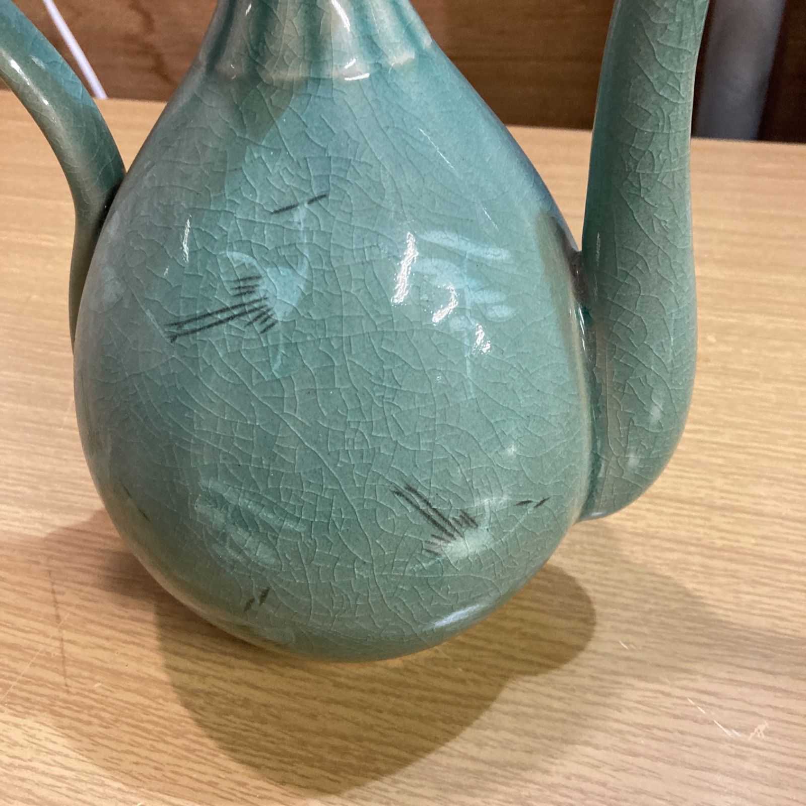 高麗青磁 筍水差し 高麗青磁 水差し 水差 茶道具 陶芸 高さ約34cm 幅約23cm 水差し