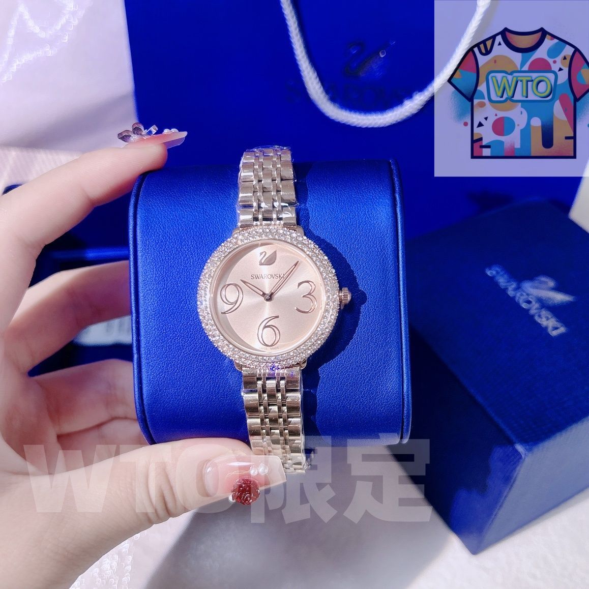 今日WTO】SWAROVSKI スワロフスキー 時計 シンプルで目立つ