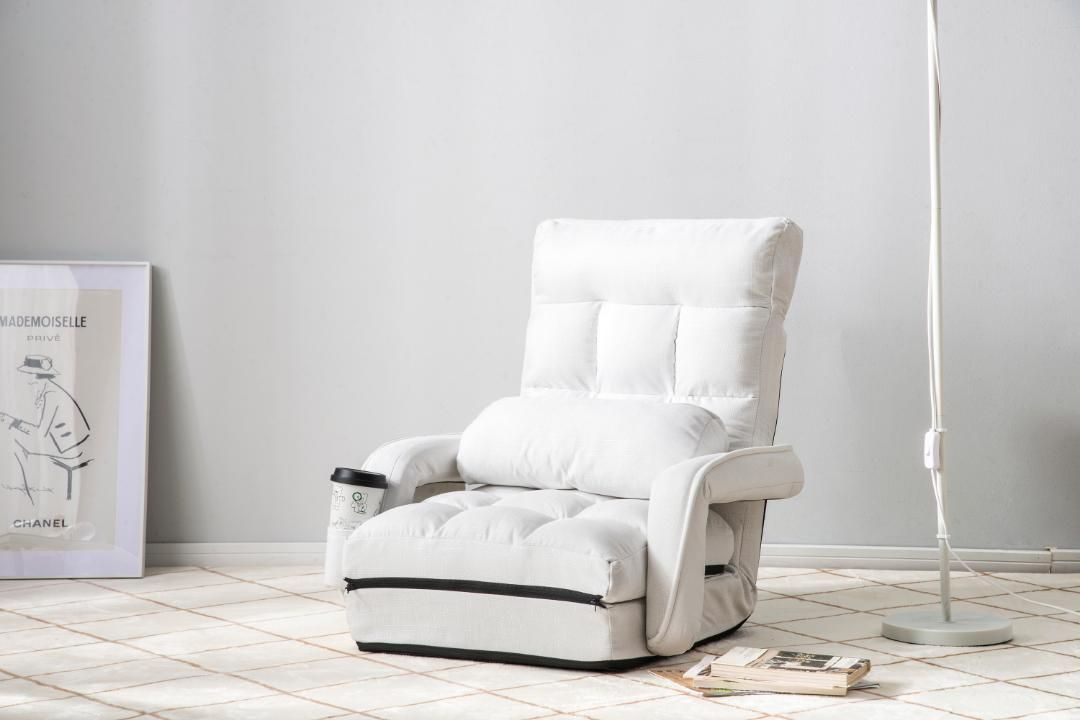 座椅子 リクライニング 14段ギア リクライニングチェアー ファブリック