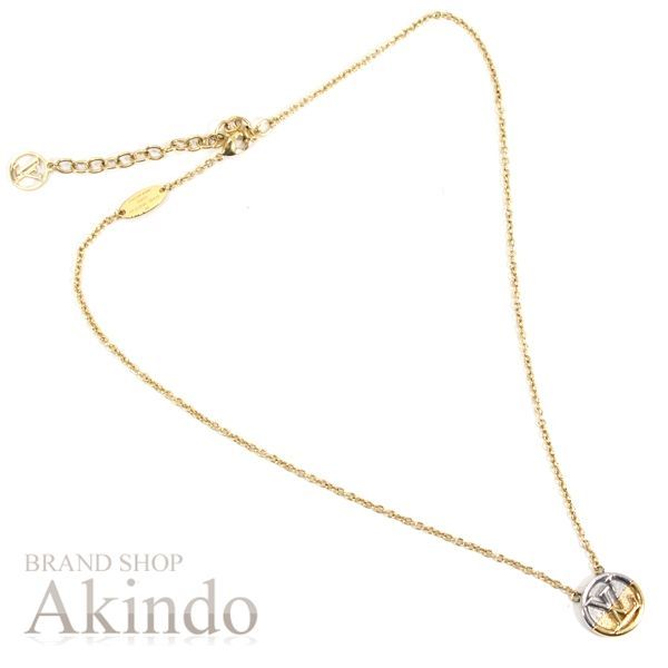 美品】ルイヴィトン ネックレス コリエ・L to V ゴールド シルバー 美