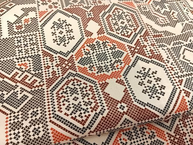 平和屋着物▽小紋 単衣 幾何学文様 洗える着物 未使用 BAAS8178yc