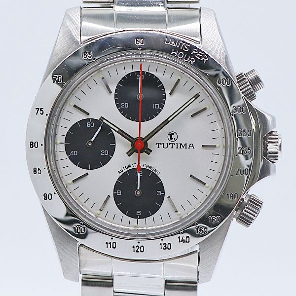 デッドストック級 稼働 チュチマ 793 AT|自動巻 ホワイト文字盤 クロノグラフ メンズ腕時計 4659600 10GTT ABC 16838 KMR