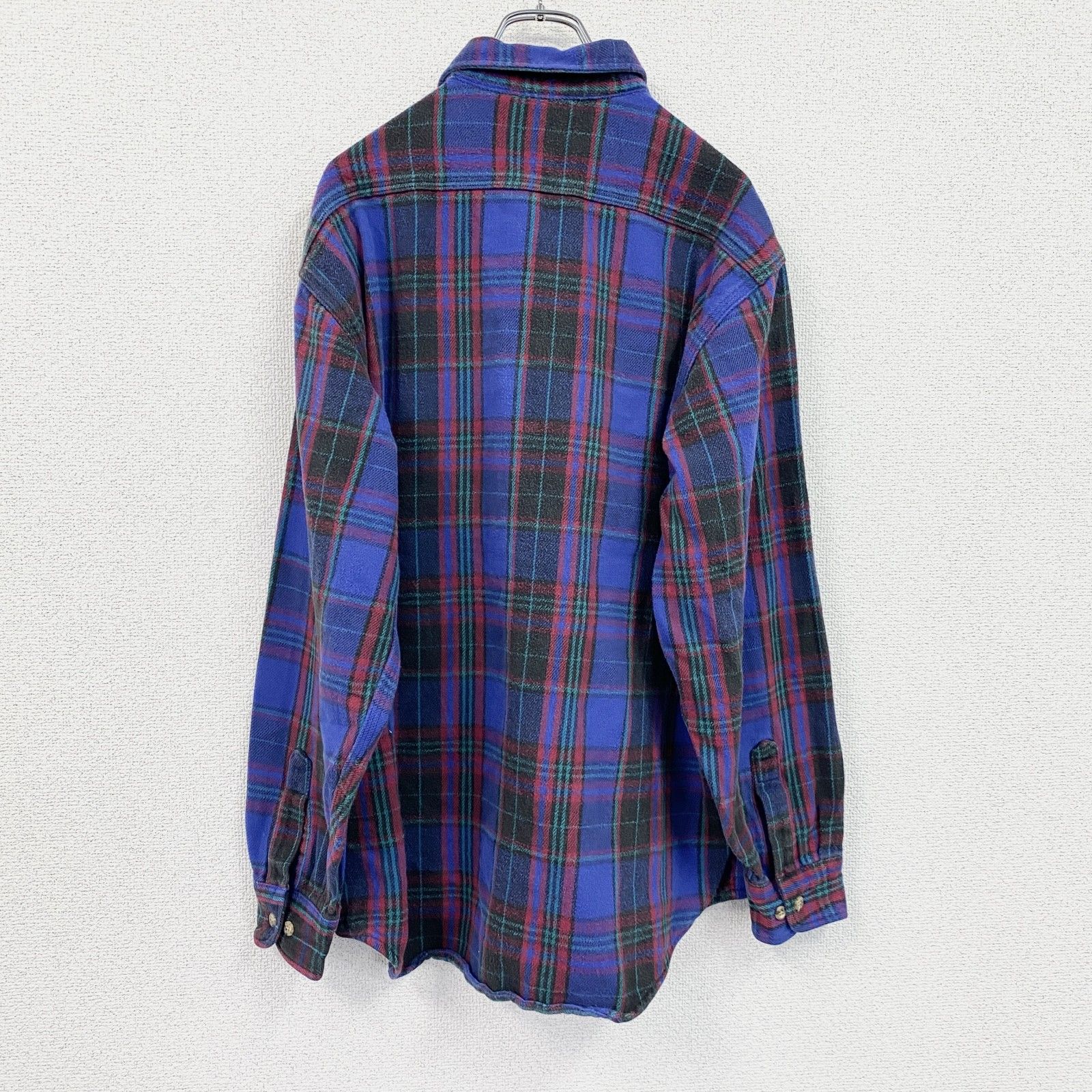 古着 used ~90s Carhartt カーハート 長袖ヘビーネルシャツ ヴィンテージ 三角タグ 青 ブルー