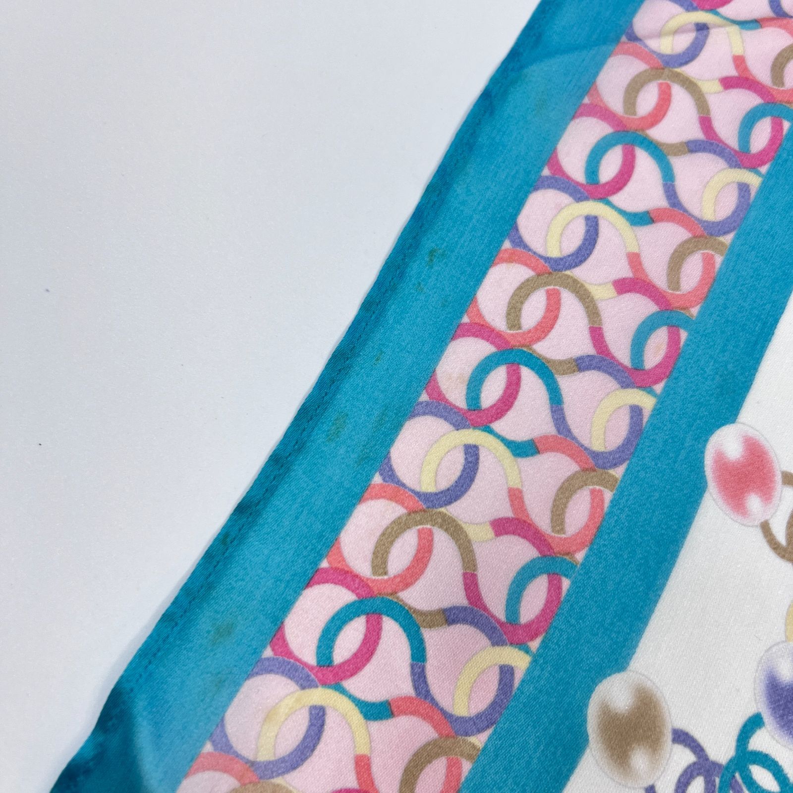 中古】CHANEL シャネル ココマーク スカーフ シルク マルチカラー  