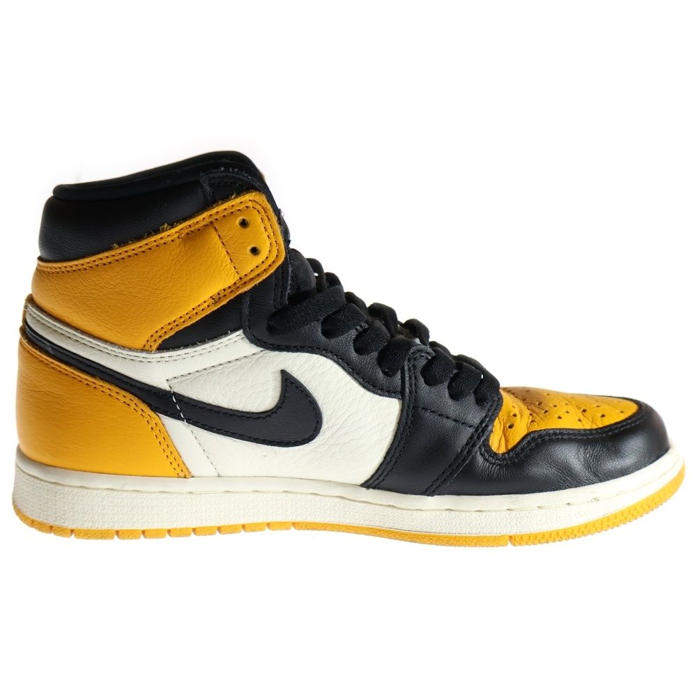 Nike Air Jordan ブラック/イエロー ハイカットスニーカー NIKE (ナイキ) AIR JORDAN 1 HI Black and Lucky Green DZ5485