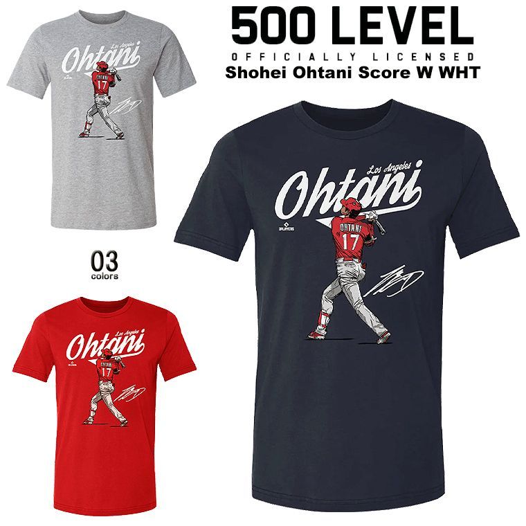 500 LEVEL 大谷翔平半袖Tシャツ MLBPLAYERS MLB公認 希少 500 LEVEL 大谷翔平クルーネック半袖Tシャツ MLBPLAYERS MLB公認