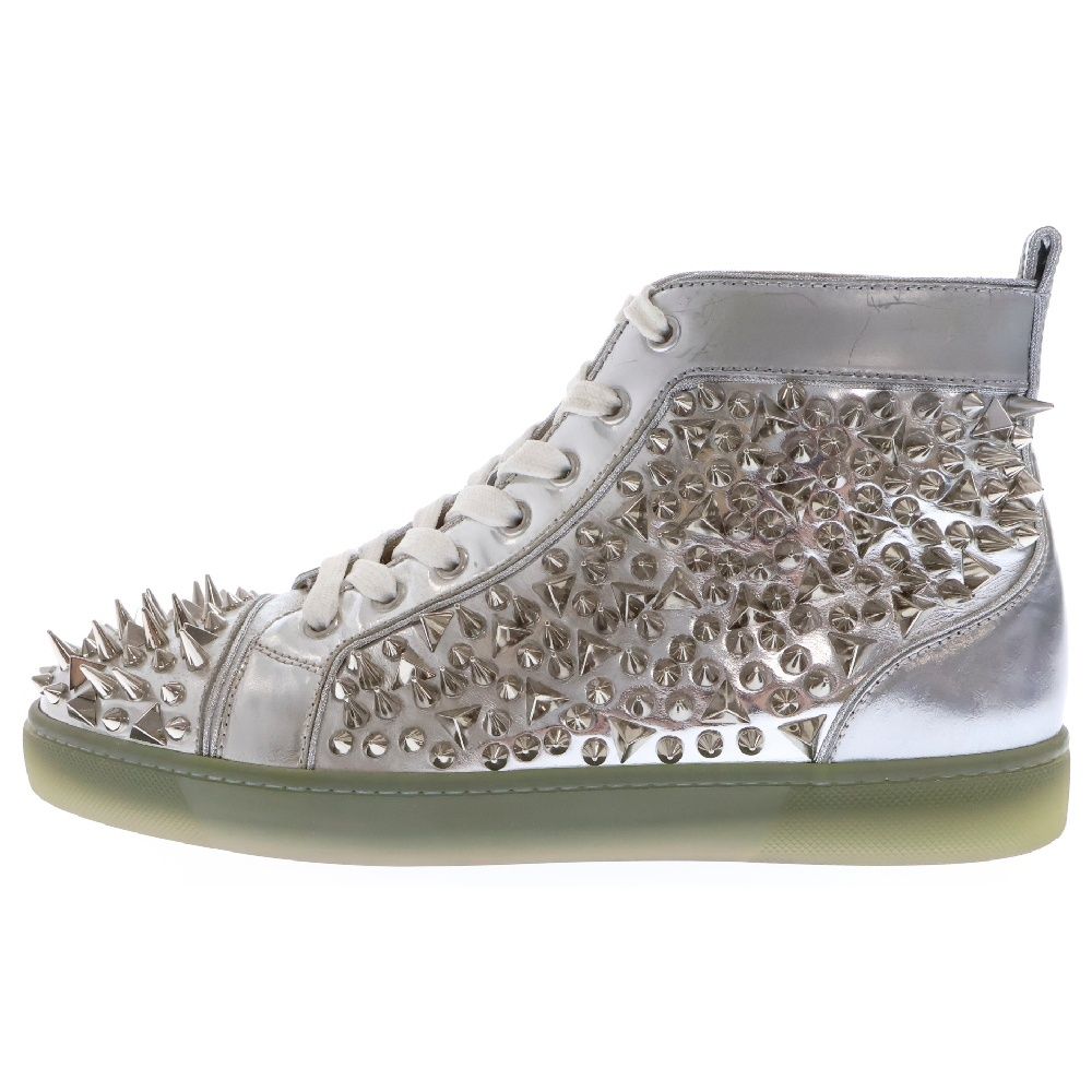 CHRISTIAN LOUBOUTIN (クリスチャンルブタン) PIKPIK スタッズ ハイカットスニーカー シルバー