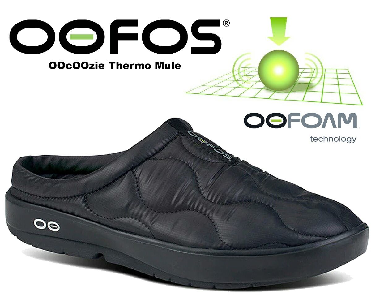 ウーフォス ウークージー サーモ ミュール メンズ OOFOS OOcOOzie THERMO MULE MEN BLACK 2000700052232 ブラック サンダル スリッパ リカバリーシューズ 暖