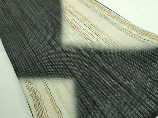 平和屋本店■極上　十日町 名門青柳謹製　櫛引織　太鼓柄袋帯　黒地　逸品　DZAA6251kh5 平和屋本店□極上 十日町 名門青柳謹製 櫛引織 太鼓柄袋帯 黒地 逸品