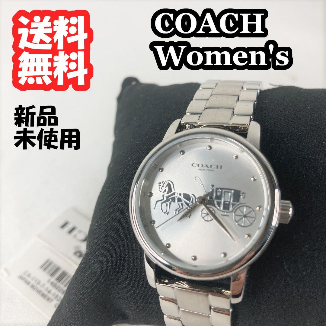 新品未使用】COACH コーチ レディース腕時計 シルバー 人気 195ドル