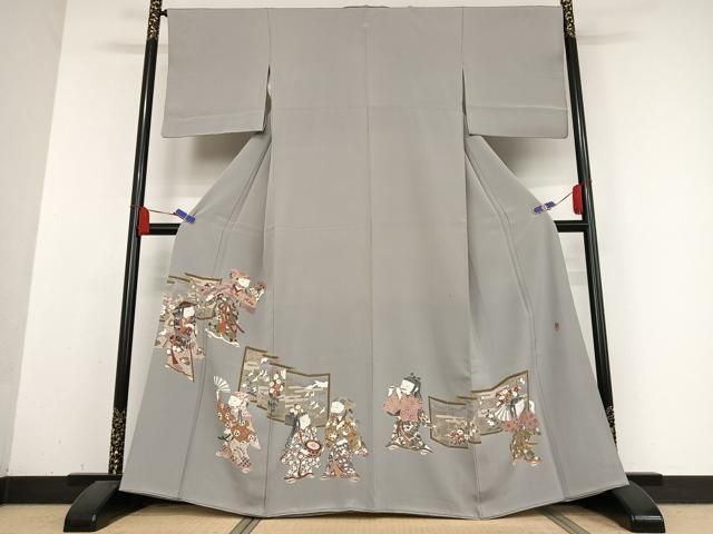 平和屋着物●豪華色留袖 友禅 作家物 童子遊び 正絹 AABB0149zg