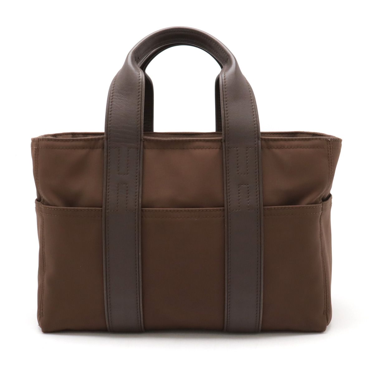 HERMES エルメス アカプルコPM トートPM トートバッグ ハンドバッグ ナイロン レザー ブラウン 茶