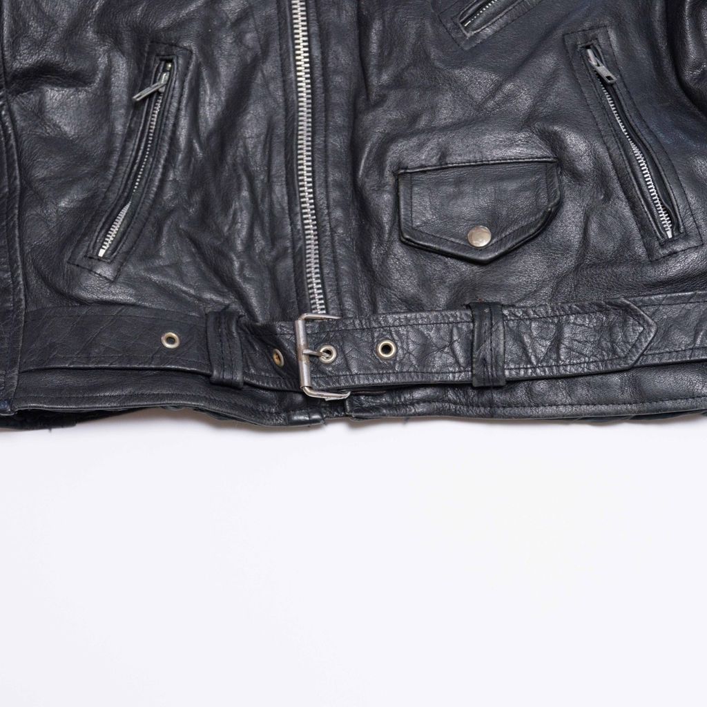 【90s vintage】ライダース　アメジャン　本革　短丈ボックス　古着 90s vintage】ライダース アメジャン 本革 短丈ボックス 古着Ω