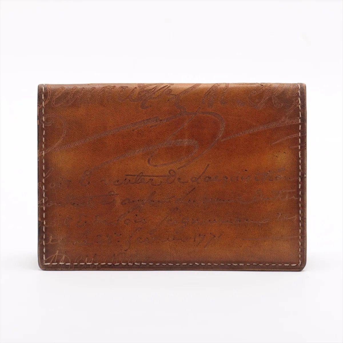 ベルルッティ 二つ折り財布 カリグラフィ レザー ブラウン 70428 BERLUTI - 美品 ベルルッティ サンタル カリグラフィ レザー 長