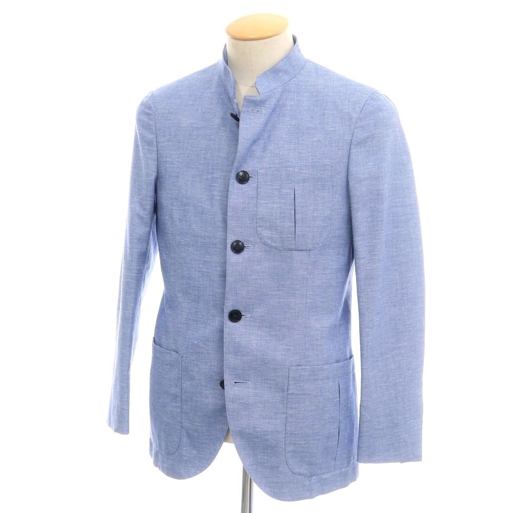 【】ボリオリ BOGLIOLI コットンリネン サファリジャケット ブルー【サイズ42】【メンズ】