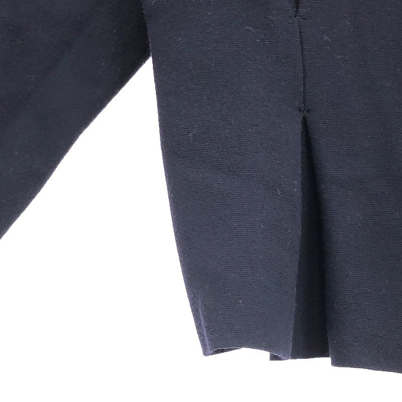 ADORE / アドーア | レーヨン混 タック クルーネック ジップアップ ニットカーディガン | 38 | ネイビー | レディース ADORE / アドーア | レーヨン混 タック クルーネック ジップアップ