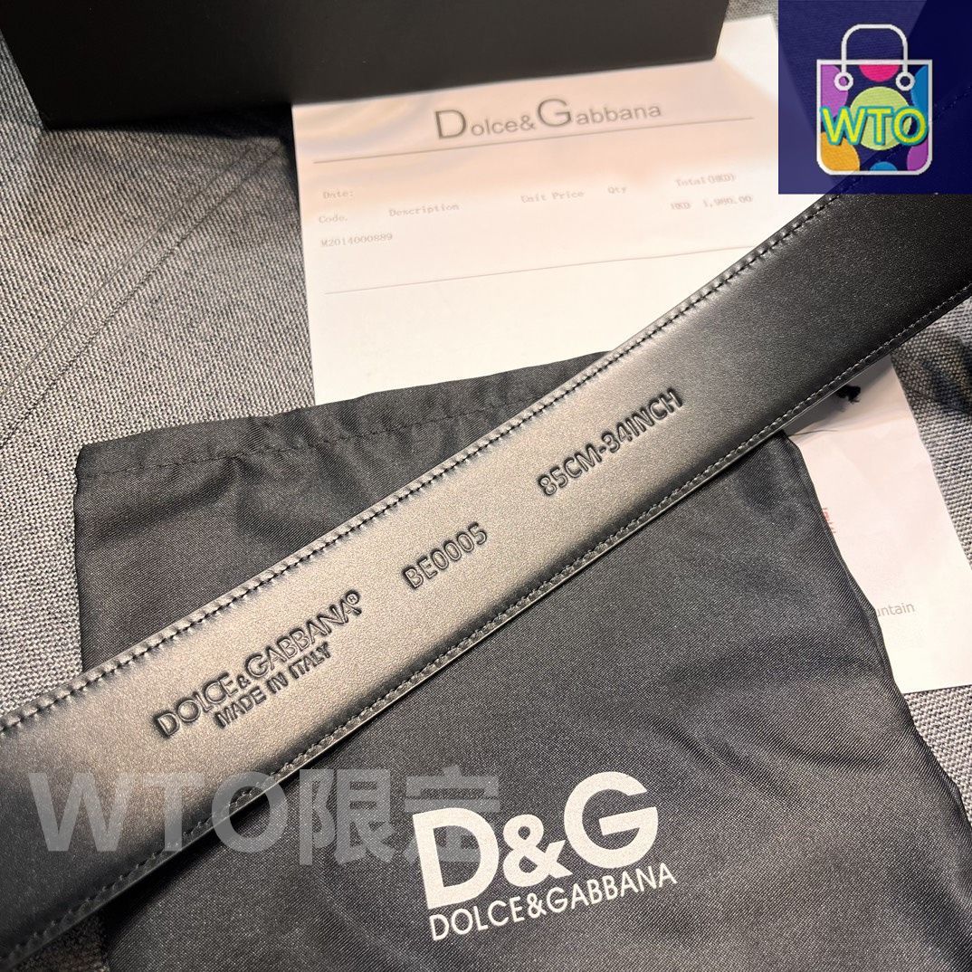 DOLCE & GABBANA ブラックレザーベルト 今日特価】Dolce&Gabbana DG レザーベルト - メルカリ
