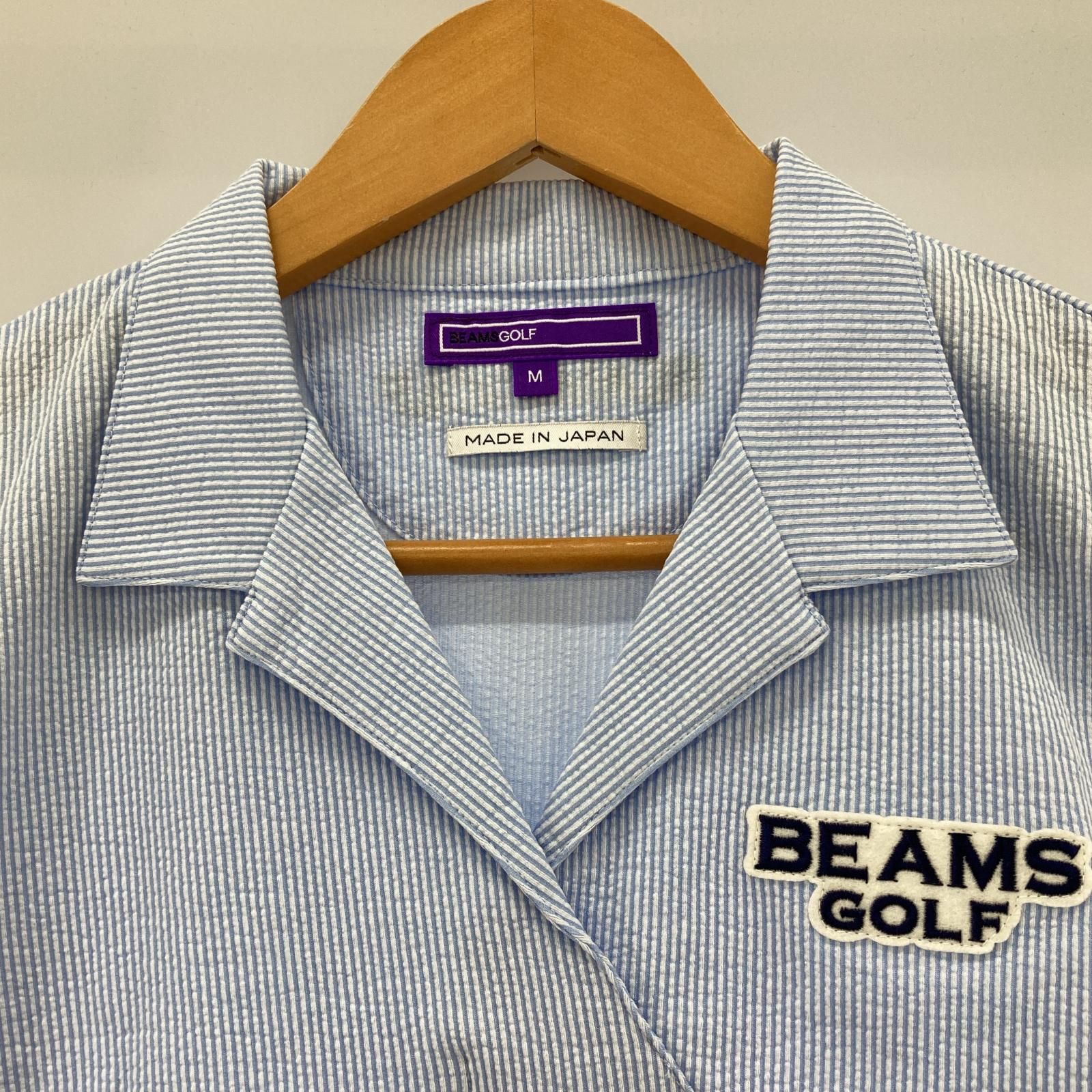 BEAMS GOLF ビームス ゴルフ ストライプ オープンカラー