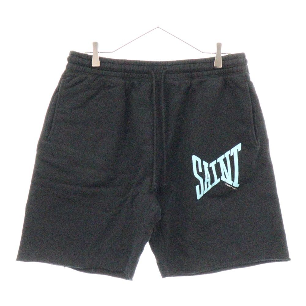 SAINT MICHAEL (セントマイケル) 23SS SAINT SHORT SM-S23-0000-056 ロゴプリント カットオフ スウェット ショートパンツ ハーフパンツ ブラック - メルカリ