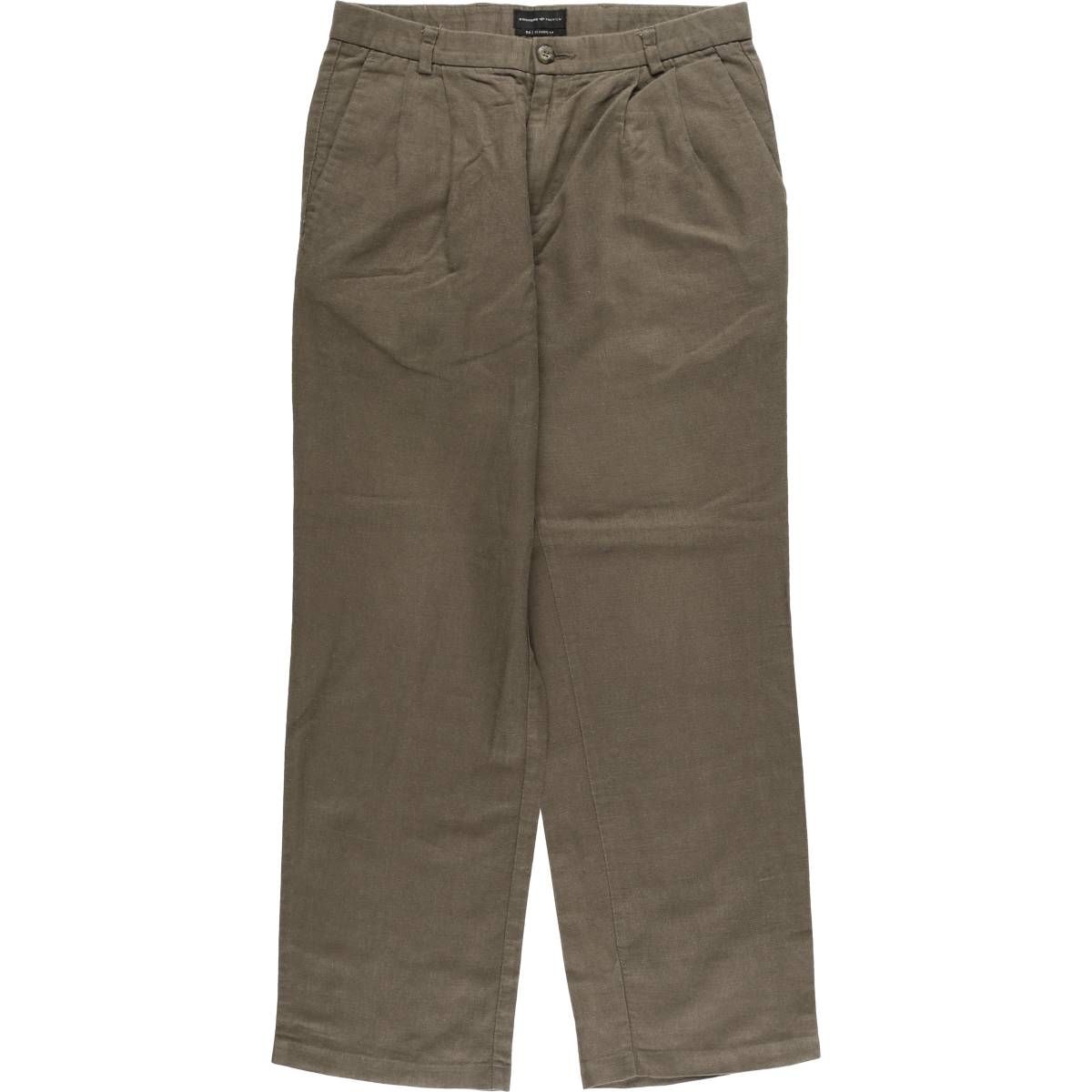 古着 ドッカーズ DOCKERS PREMIUM PLEATED CLASSIC FIT ツータック リネンパンツ スラックス メンズw33相当|eaa534520