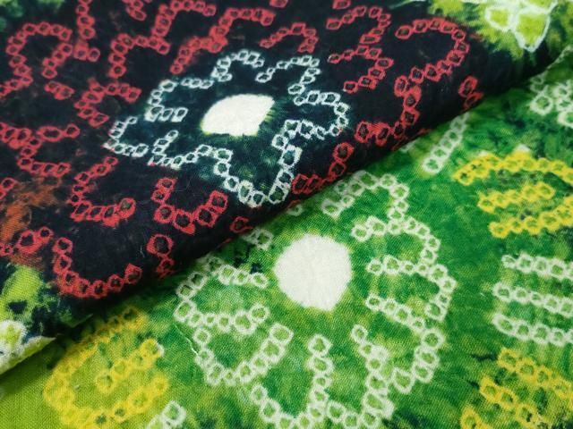 平和屋着物∴夏物 浴衣 有松鳴海絞り 舞菊文 綿 逸品 未使用