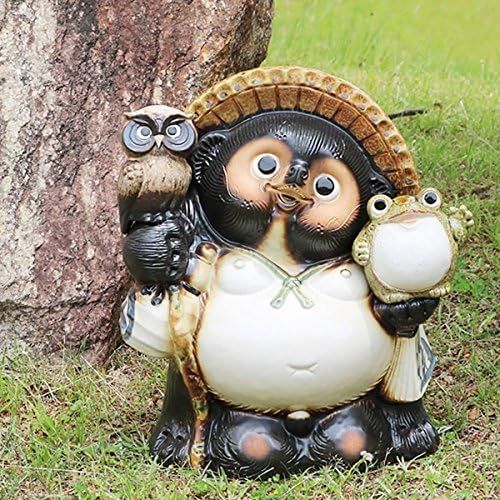 3313 陶器製 たぬきの置物 信楽焼 たぬき 置物 高さ19cm 陶器 縁起物 6号ひねり狸 オス ta-0027