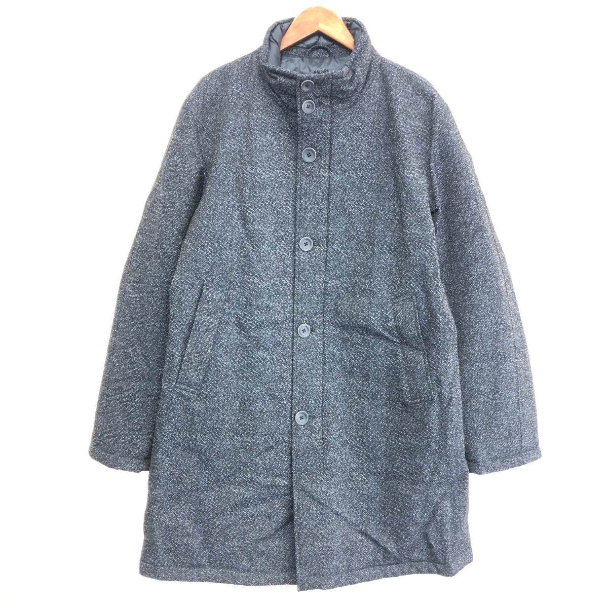 Herno スタンドカラーコート 52 ネイビー 良好 HERNO ヘルノ スタンドカラーダウンコート サイズ:56 ネイビー