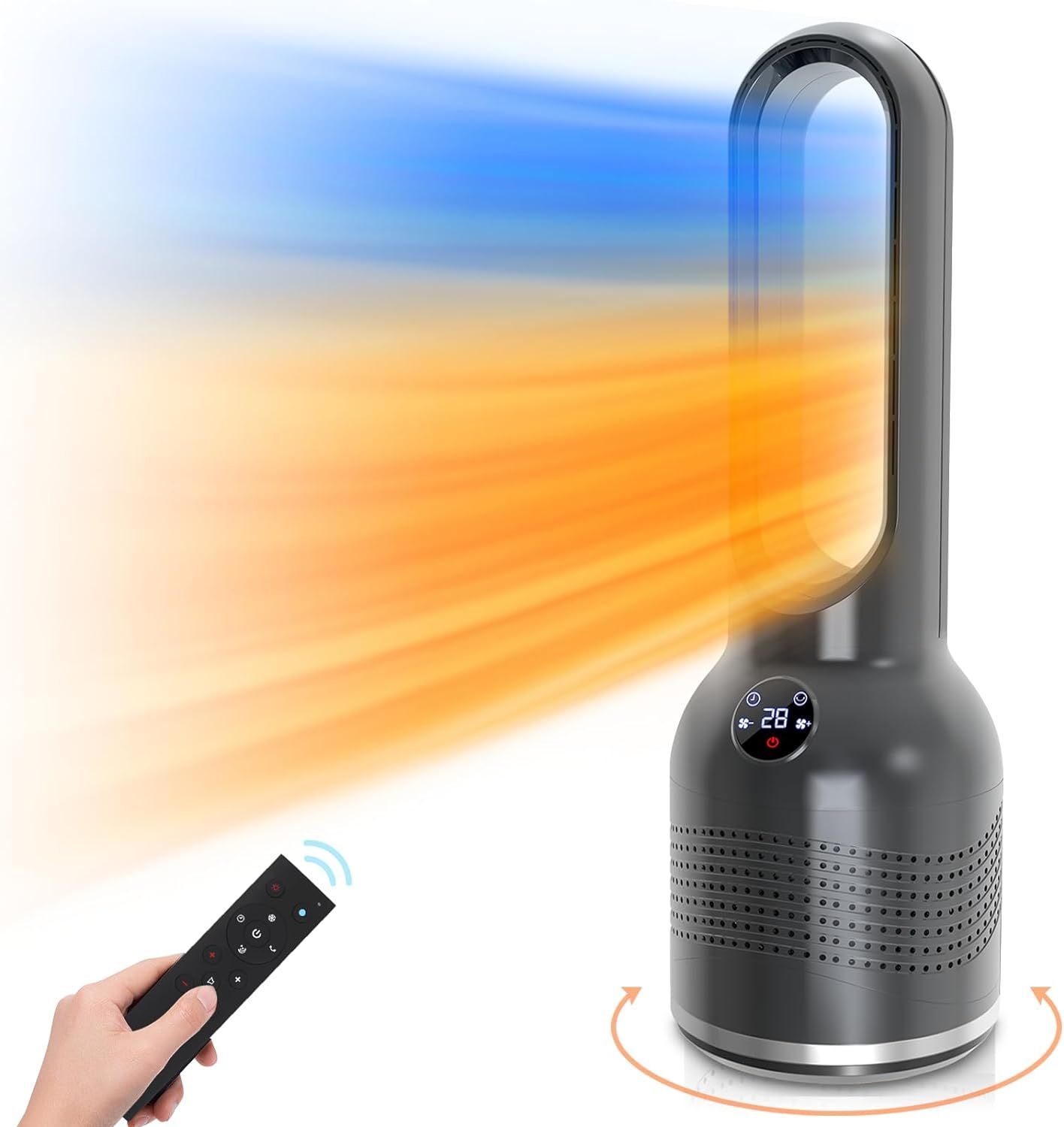セラミックヒーター タワーファン Amazon | 【2025最新空気浄化・羽無し・冷暖兼用】タワーファン