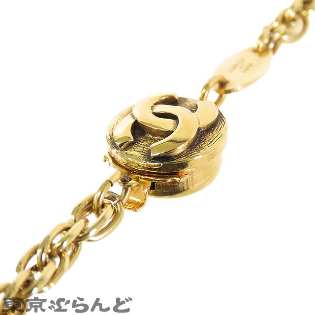 CHANEL　ゴールド　ロングネックレス　ペンダント CHANEL 1995年製 グリポワCCマークプレートロングネックレス