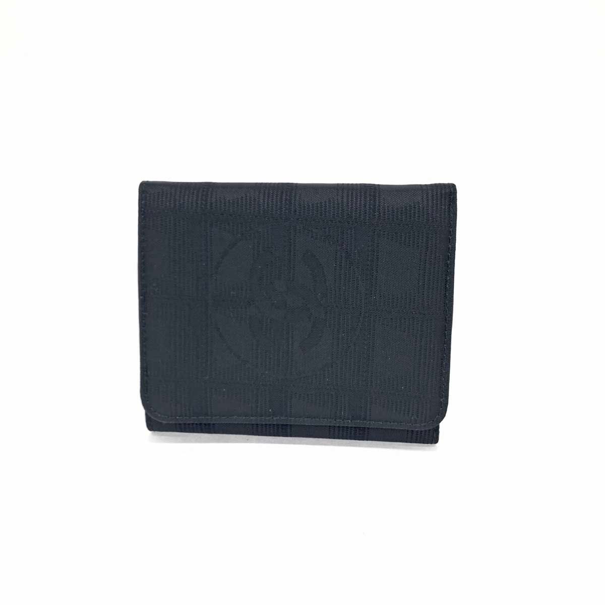 良好 CHANEL シャネル ニュートラベルライン 三つ折り財布 7184116 ブラック ナイロン レディース 240001078536