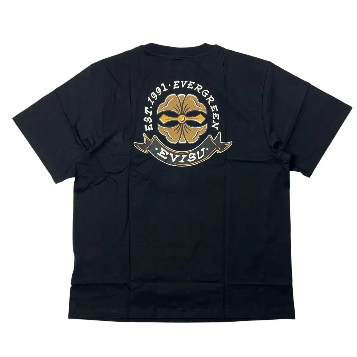 EVISU(エヴィス) プリント 半袖 Tシャツ 黒 XXL