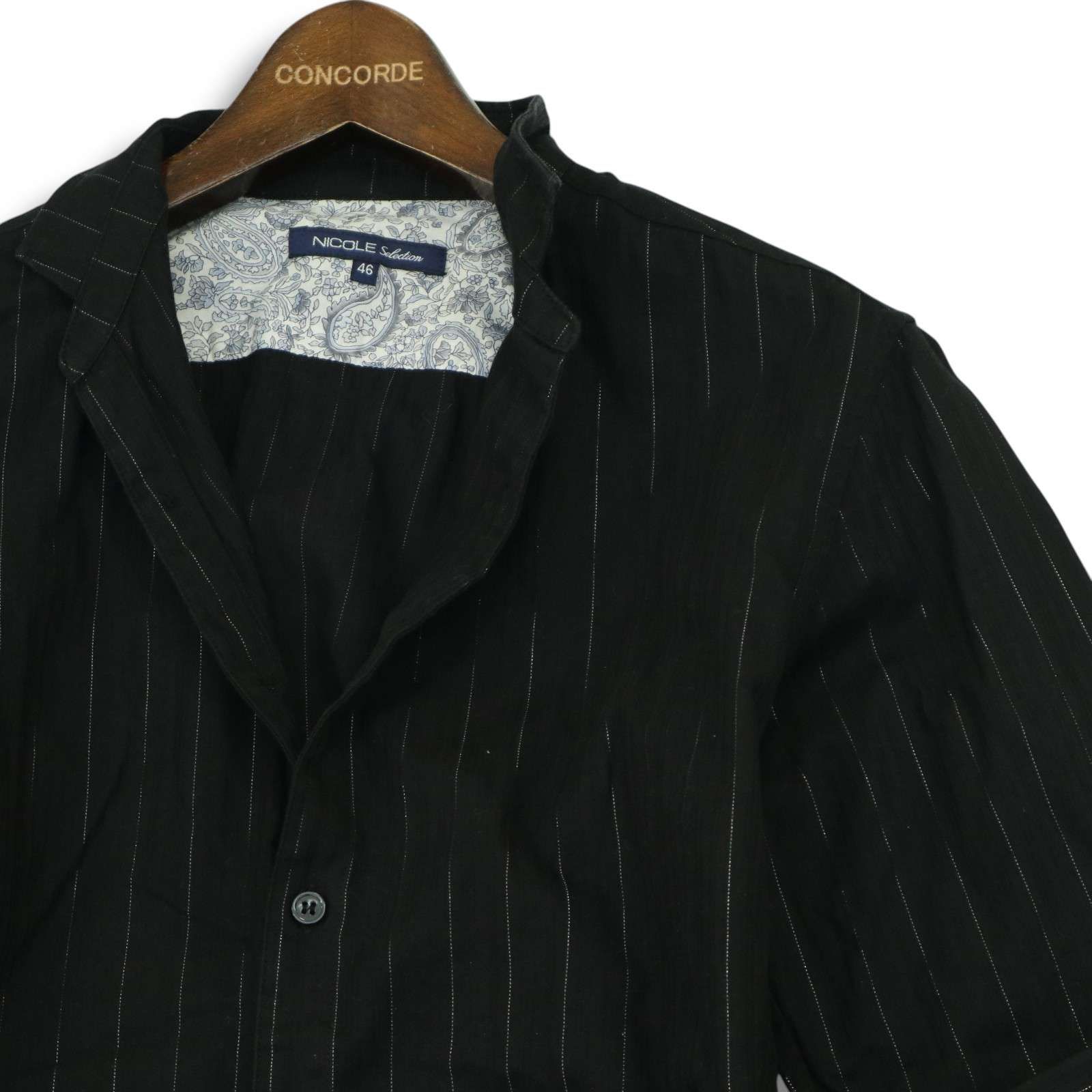 NICOLE Selection ニコルセレクション 春夏 ストレッチ 新品 からみ織り サマーコットン 2B ニット ジャケット 48黒▲030▼0620_307 新品1円～☆ニコル セレクション NICOLE selection メンズ 吸水速乾