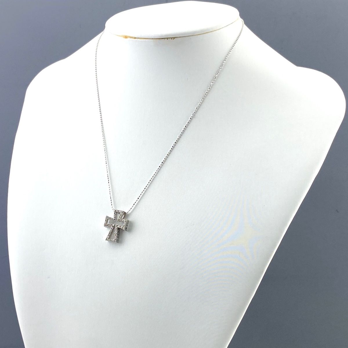 WG K18 クロス　ネックレス K18 WG YG PG クロス ダイヤモンド ネックレス 送料無料 クロス